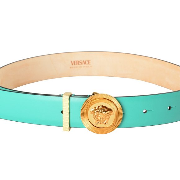 Versace Women\'s Leather Metal Medusa Head Logo Decorated Belt US 26 IT 65